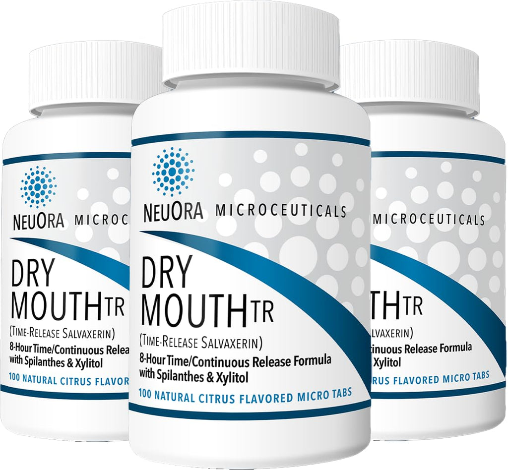 Dry Mouth TR by NeuOra Microceuticals: 8 Hour Time-Release Oral Micro Tabs, 3pk