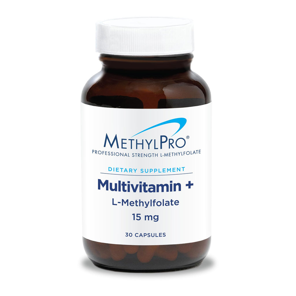 MethylPro Multivitamin + L-Methylfolate 15 mg - Supports a Healthy Mindset - Vitamins A, C, D3, E & More - Active Folate for Methylation Support & Biochemical Reactions - 30 Servings - 30 Capsules