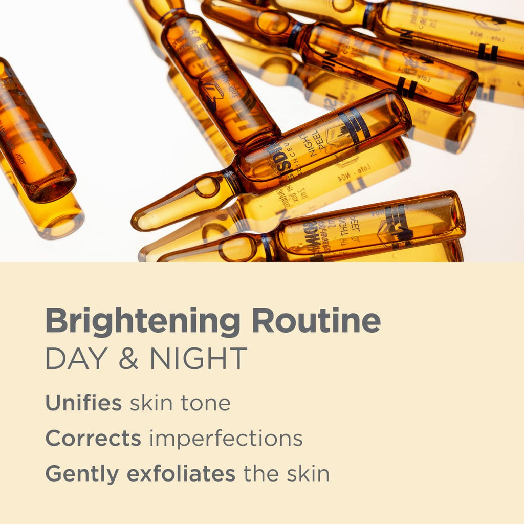 ISDIN Day & Night Brightening Routine Serum, Exfoliate and Correct, 20 ampoules
