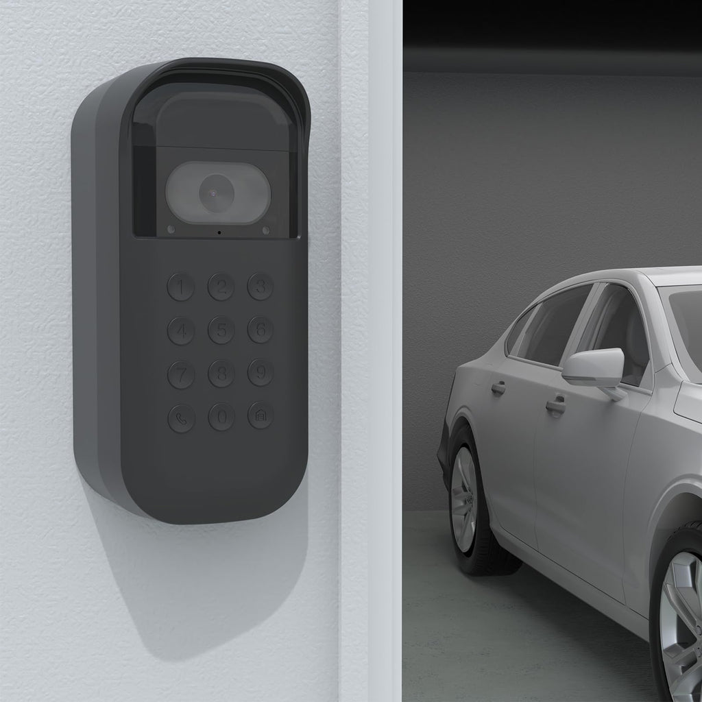 Koroao Silicone Skin Cover for myQ Smart Garage Door Video keypad with Angle Mount Accessories (Only for Left，Black)