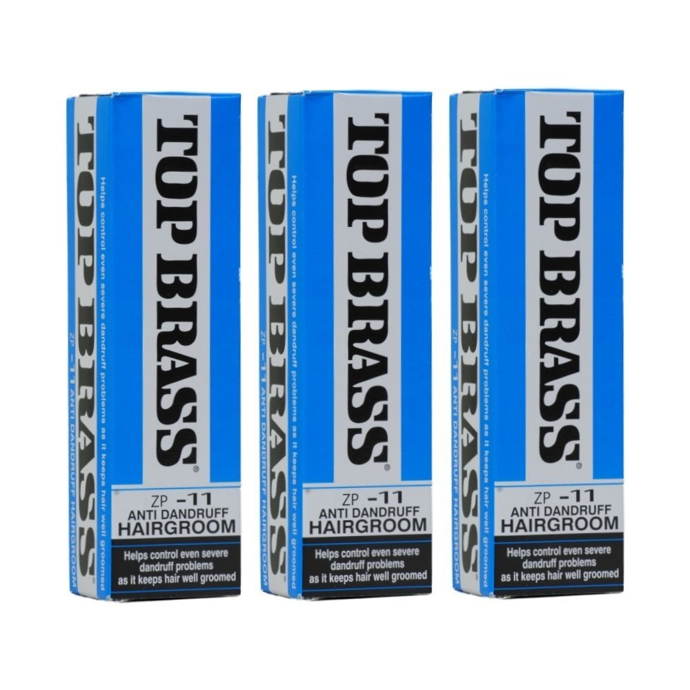Top Brass Anti Dandruff Hair Cream for Men & Women - Hair Cream for Styling Infused with Beeswax & Candelilla - Relieves Scalp Dryness, Dandruff, Flaking & Itching - Non-Greasy, Nicely Scented 3 Pack