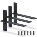 Floating Shelf Bracket 3/8" Thick Heavy Duty Shelf Brackets 3 Pack Free Hanging Countertop Support Bracket 18" Lx2.5 W Floating Wall Brackets for Cabinets, Granite, Dishwasher, Bench Seats Vanities
