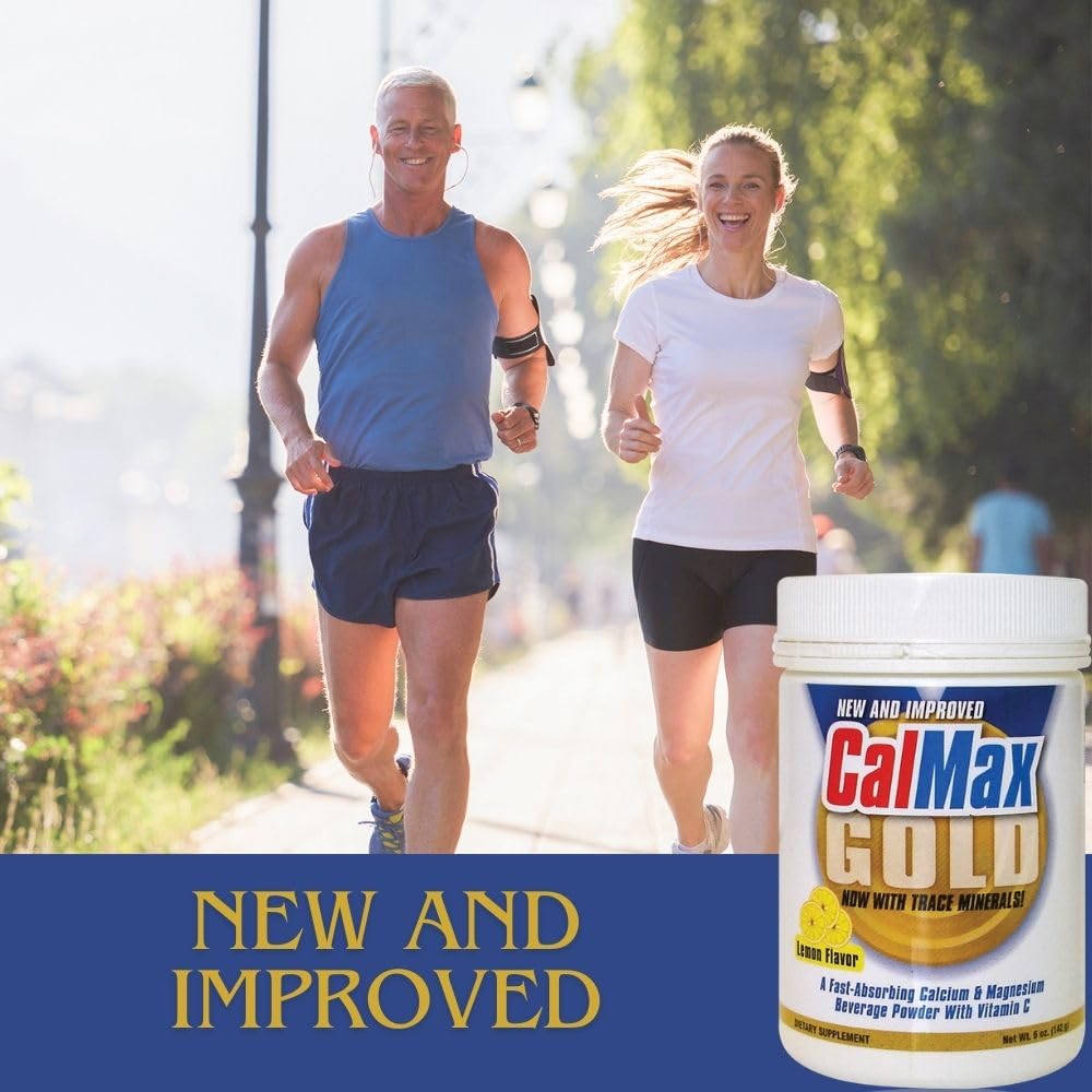 Dr. Newton’s Naturals CalMax Gold Powder Drink Mix - 2:1 Ratio of Calcium & Magnesium with Vitamin C + Essential Trace Minerals to Support Post Workout Recovery, Muscles, Sleep, Bones -5 oz can