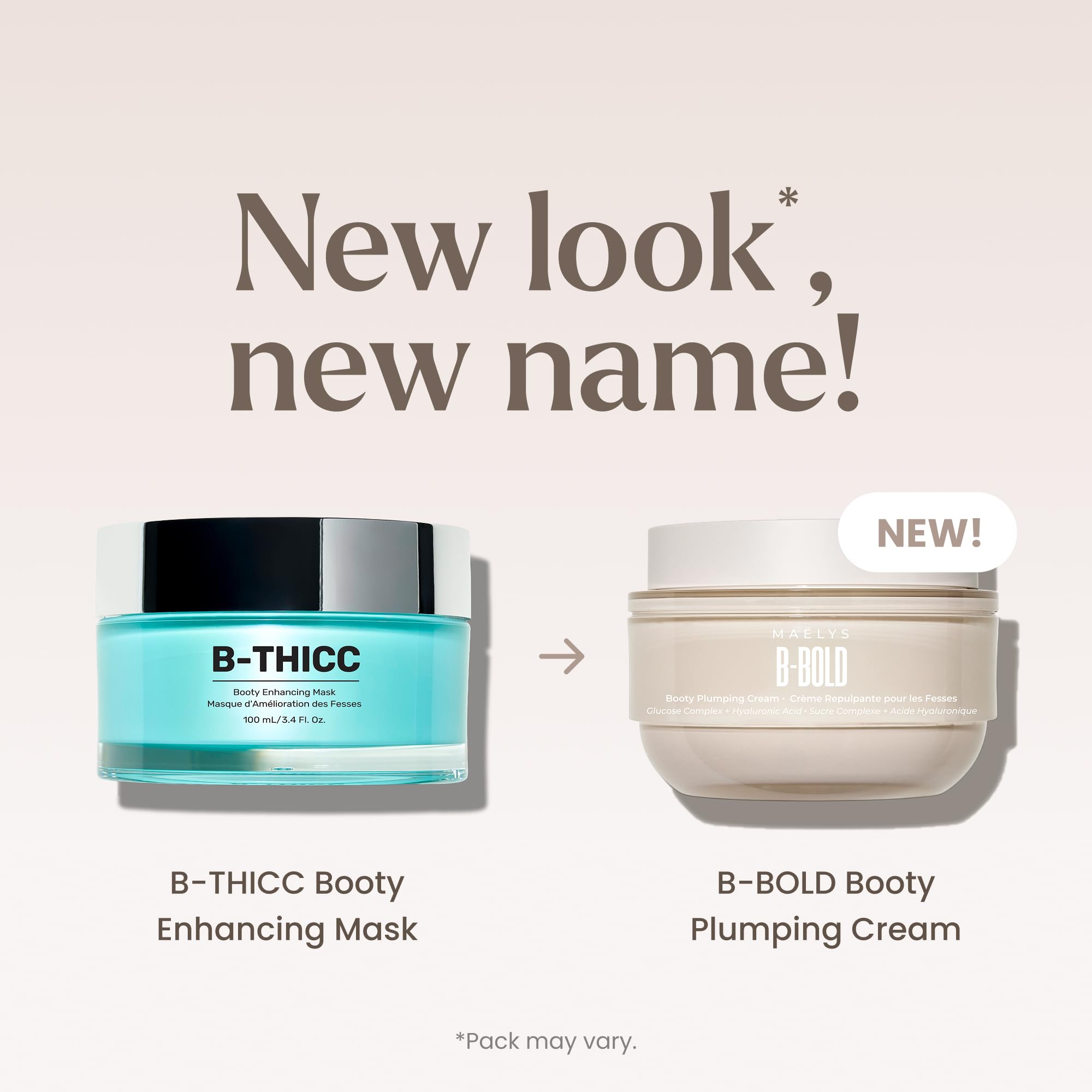 MAËLYS B-BOLD Booty Enhancing Mask - Plumping & Firming Body Cream for Booty Area - Skin Tightening With Hydrating Hyaluronic Acid & Grape Seed Oil (3.38 Fl Oz)