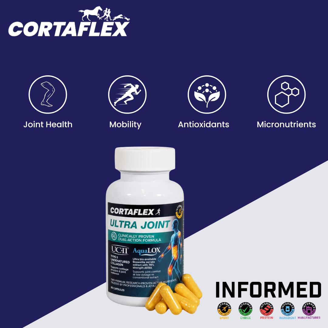 Cortaflex Ultra (60 x 450mg Tablets) Glucosamine And Chondroitin Premium Health Supplements. Comprehensive Support for Joints & Mobility. Enriched with Turmeric, Hyaluronic Acid, Vitamin C & Manganese