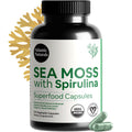 Atlantic Naturals Sea Moss with Spirulina Superfood Capsules - Multivitamin Supplement Supports Healthy Iron and Immune Health, Alternative to Seamoss Gel and Powder - Irish Sea Moss Capsules (120 ct)