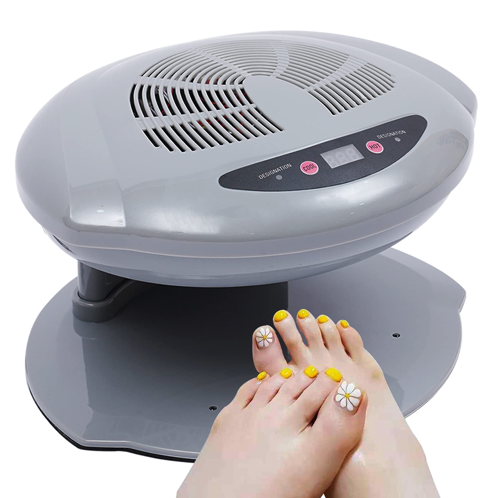 Professional Nail Dryer,400W Air Nail Fan Blower Dryer Machine with Auto Induction Warm & Cool Wind, Manicure Tool with Automatic Sensor,for Fingernail & Toenail Curing,Grey