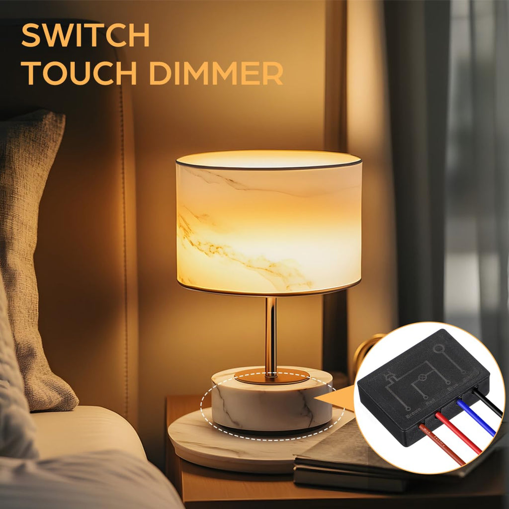 UKCOCO 2 PCS 3-Way Touch Sensor Dimmer Switch: Led 3 Way for Touch Lamp ON/Off Switch Control Module with 3 Levels Dimming for Repairing Switches Lamp Repair Kit