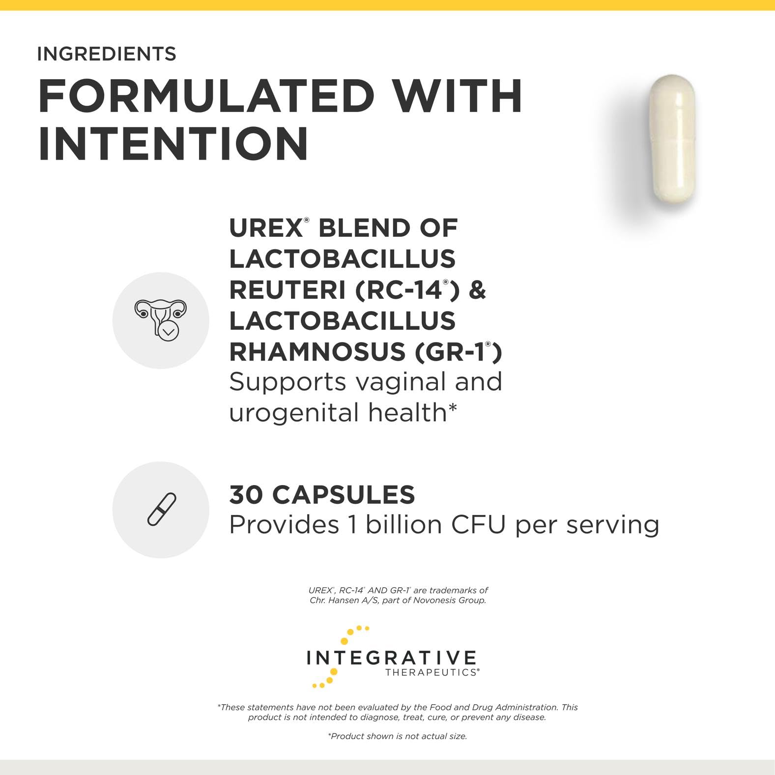 Integrative Therapeutics Pro-Flora Women’s Probiotic - Vaginal Health Probiotic*- Supports Urogenital Health in Women* - Convenient Daily Use - 30 Capsules (30 Capsules)