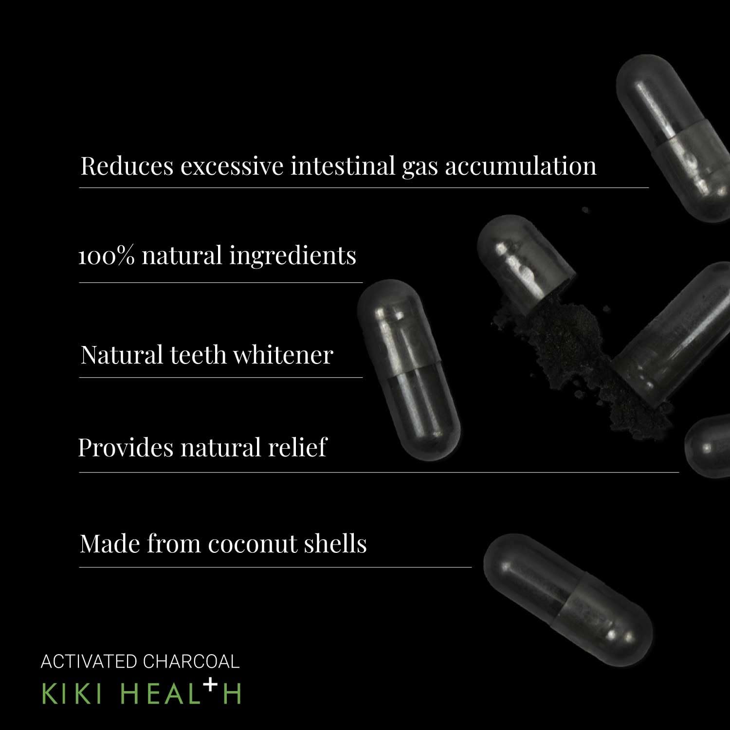 Activated Charcoal Capsules by KIKI Health