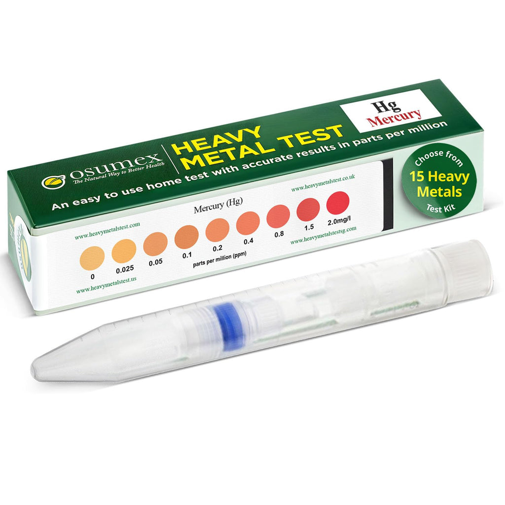 Osumex Heavy Metal Mercury Test Kit 1 Pack Heavy Metals Test - Drinking Water Test Kit, Heavy Metal Test Kit, Mercury Testing Kit, Heavy Metals Testing Kit for Urine, Water, Food, & Other Materials