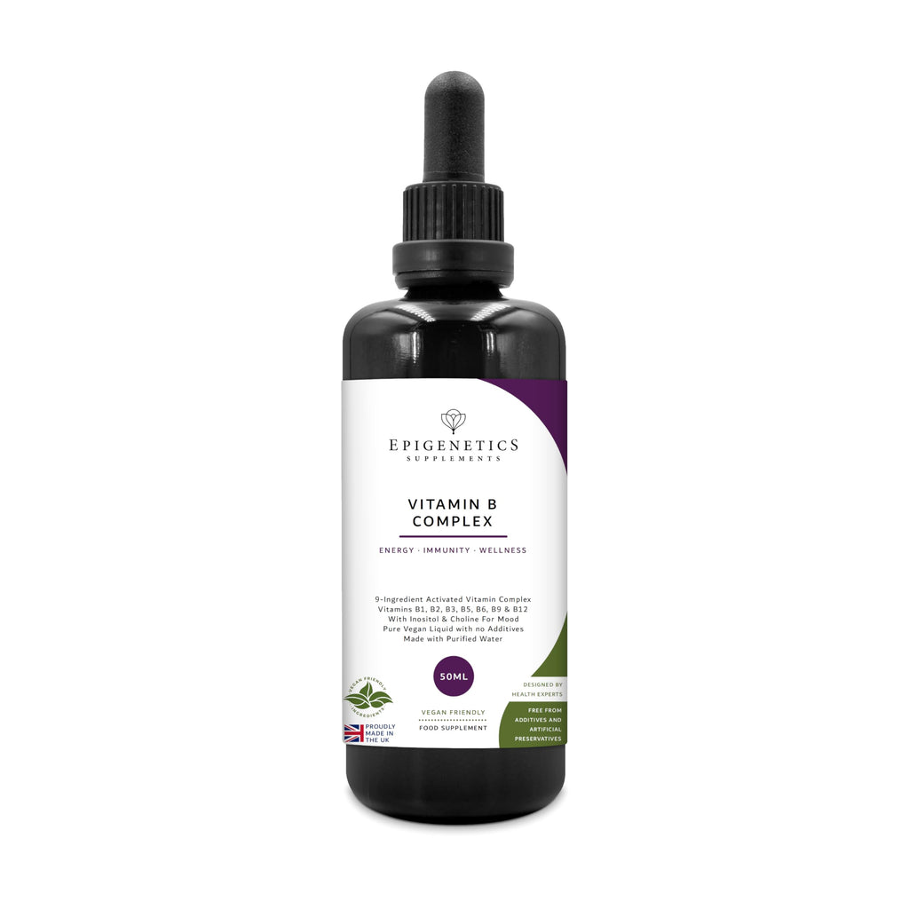 Vitamin B Complex Liquid Drops 50ml | 2 Months Supply, 66 Servings. High Strength Vitamin B12 Methylcobalamin & Adenosylcobalamin, B1, B2, B3, B5, B6 with Choline, Folic Acid | UK Made & Vegan
