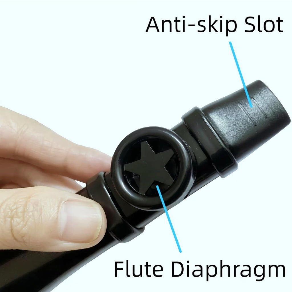 HYWEMIU Kazoo for Adults Washable, Premium ABS Kazoos for Adults, Smooth Permanent Kazoo Membrane Professional Easy to Learn, Musical Instruments for Guitar, Ukulele, Violin, Piano (Black)