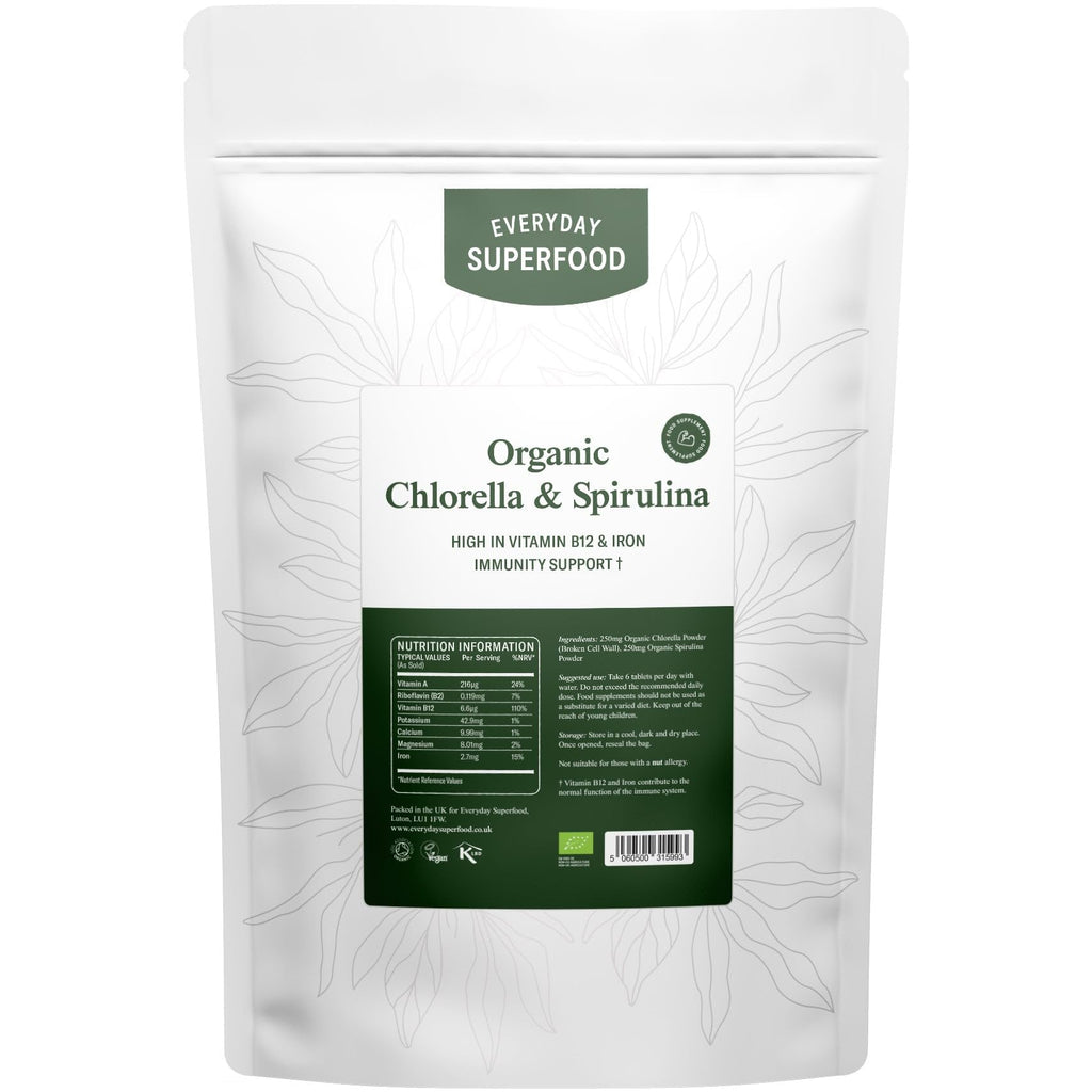 Organic Chlorella & Spirulina Tablets by Everyday Superfood