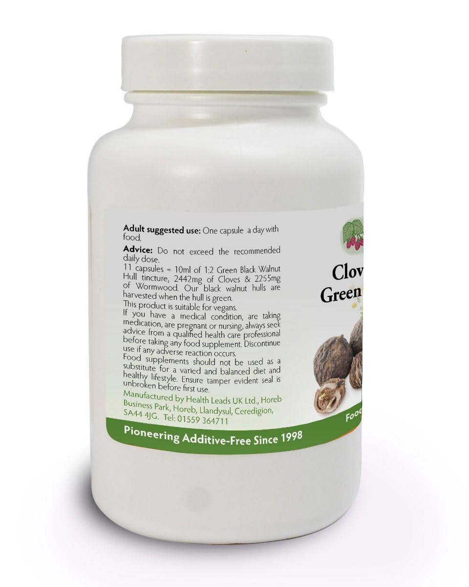 Health Leads Wormwood Black Walnut & Clove 600mg, 120 Caps
