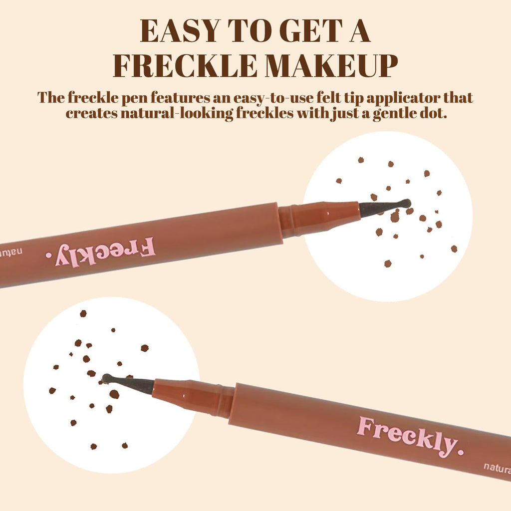 Felt Tip Freckle Stamp – Effortless, Natural-Looking Freckle Tint. Quick-Drying, Waterproof, Long-Lasting Pen. Skin-Friendly Makeup for Faux Freckles. (Dark Brown)