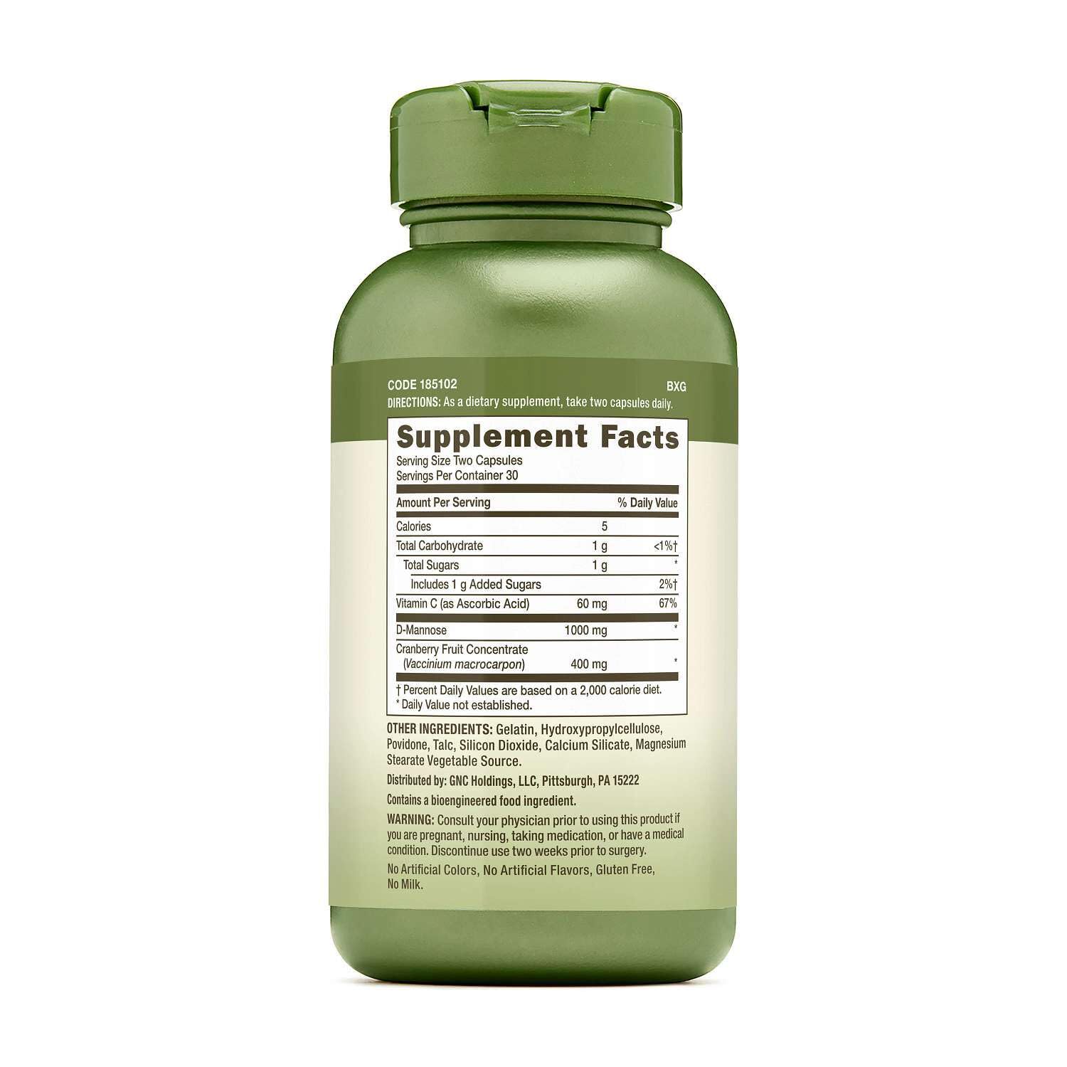 GNC Herbal Plus Cranberry D-Mannose, 60 capsules