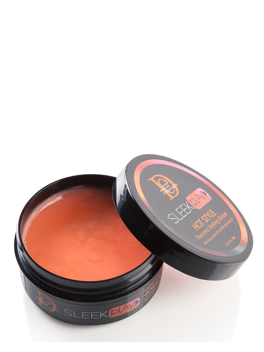 Design Essentials Hot Style Thermal Styling Glaze For Curl Memory And Shine - Sleek Play Styling Collection - 2.3 Oz