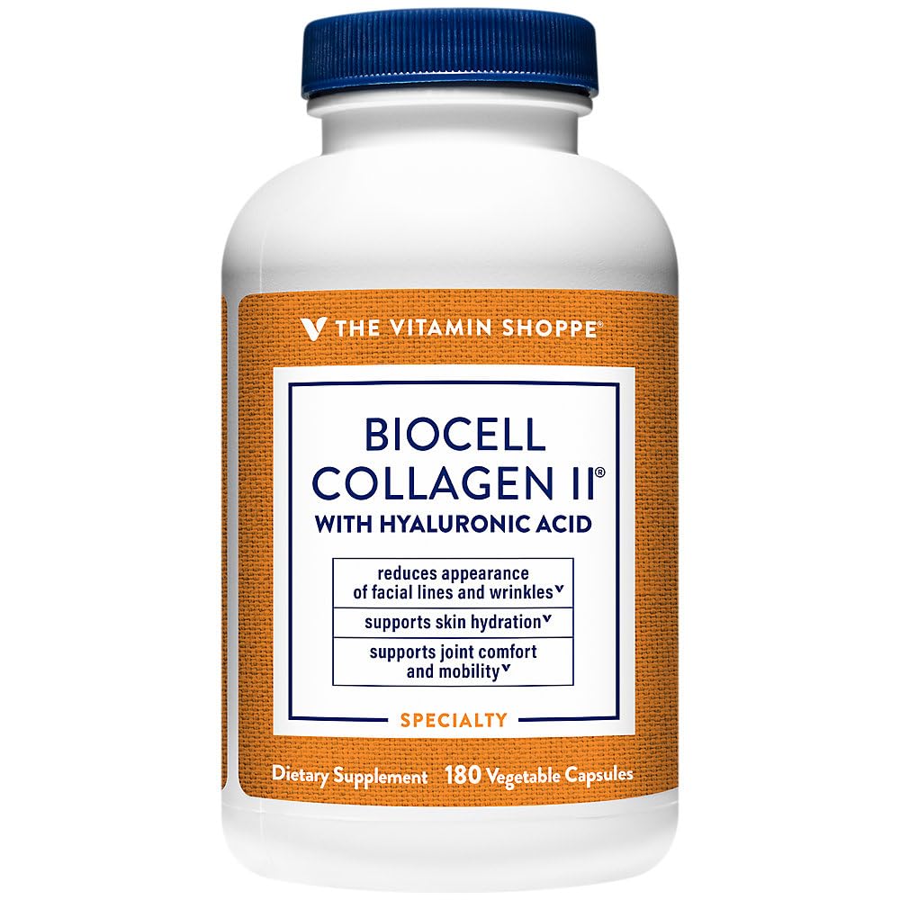 The Vitamin Shoppe Brand BioCell Collagen Capsules, 1000 mg, 180 Capsules
