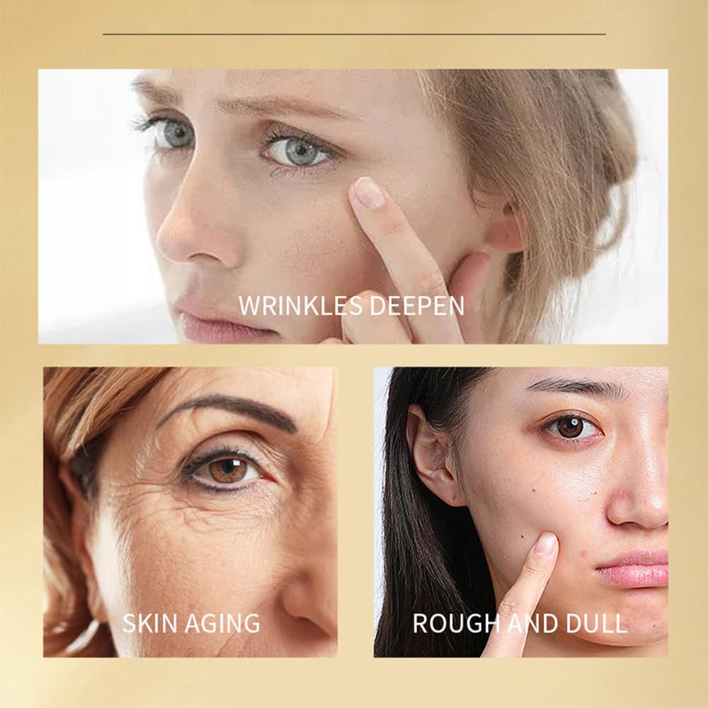 24k Gold Serum for Face, Skin Moisturizing Anti-Aging Anti-Redness Acne Treatment Essence Cream for Dark Spots & Fine Lines, Skin Care Gold Essence Nicotinamide Serum (30ml)