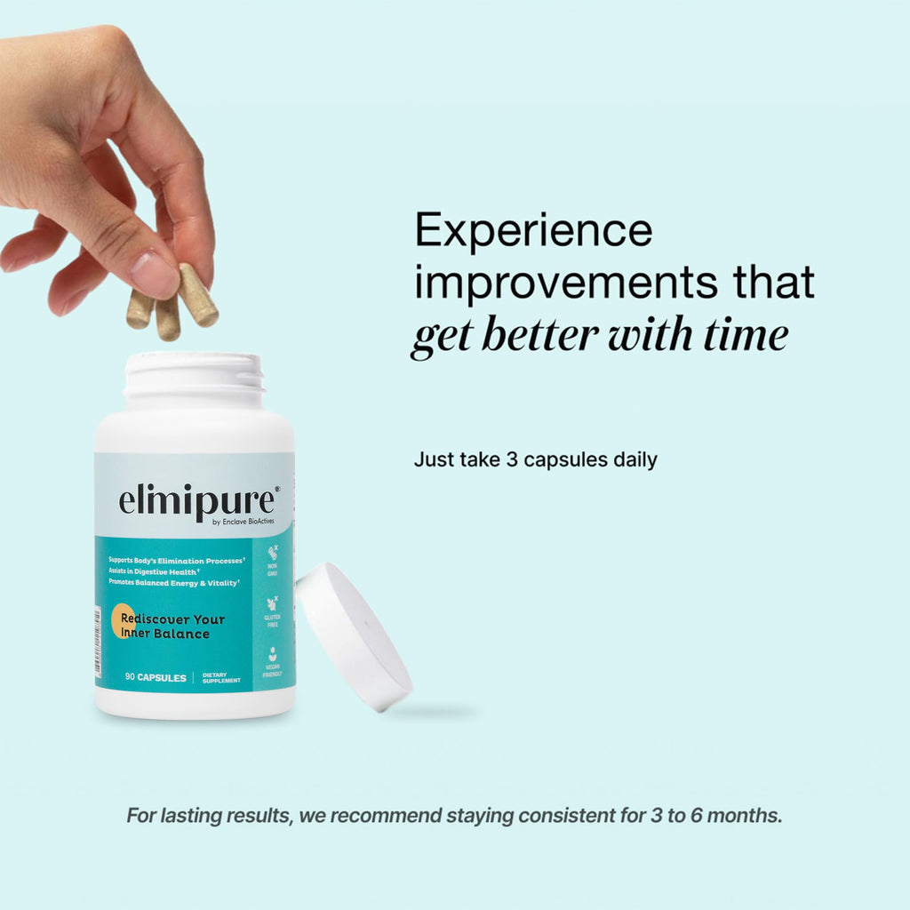Elimipure Gut Cleanse Supplement | Black Walnut Wormwood Clove Detox