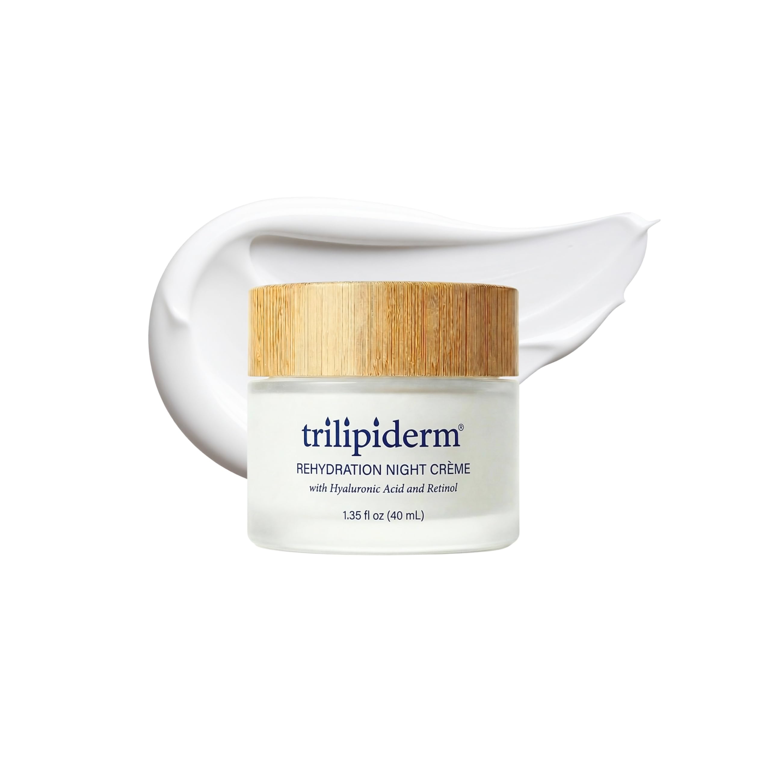 Trilipiderm Rehydration Night Crème W/Hyaluronic Acid, Vitamins A, C, E & Medyssinnian Lipid, Anti Aging Facial Night Cream Moisturizer for Face & Neck, Anti Wrinkle Cream for Men & Women, 1.7 Fl Oz