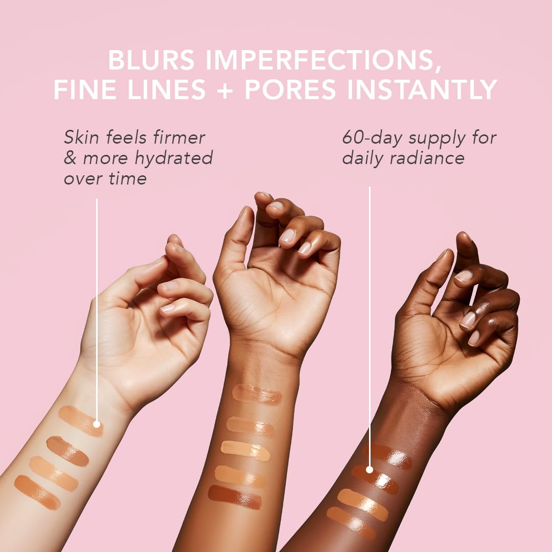 Doll 10 Peptide Bounce Balm Foundation™ – Hydrating, Age-Defying Foundation for Older Women, All Skin Types – Vegan, Clean, Natural, Medium Buildable Coverage, Blurs Fine Lines - [Medium]