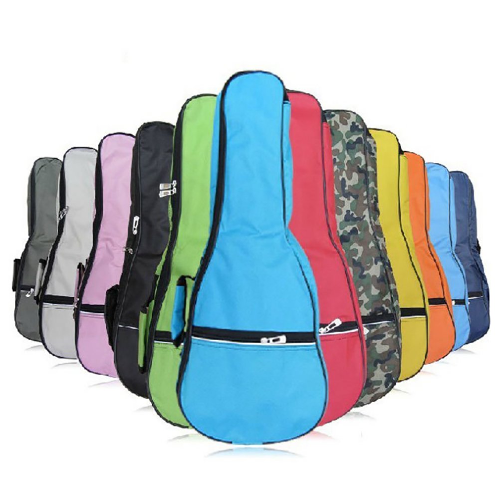 HOT Seal Waterproof Durable Colorful Ukulele Cotton Case Bag with Storage (21in, Green)