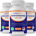 Vitamatic Benfotiamine 300 mg 90 Vegetarian Capsules - Also Called Fat Soluble Vitamin B1 (90 Count (Pack of 1)) (3 Bottles)