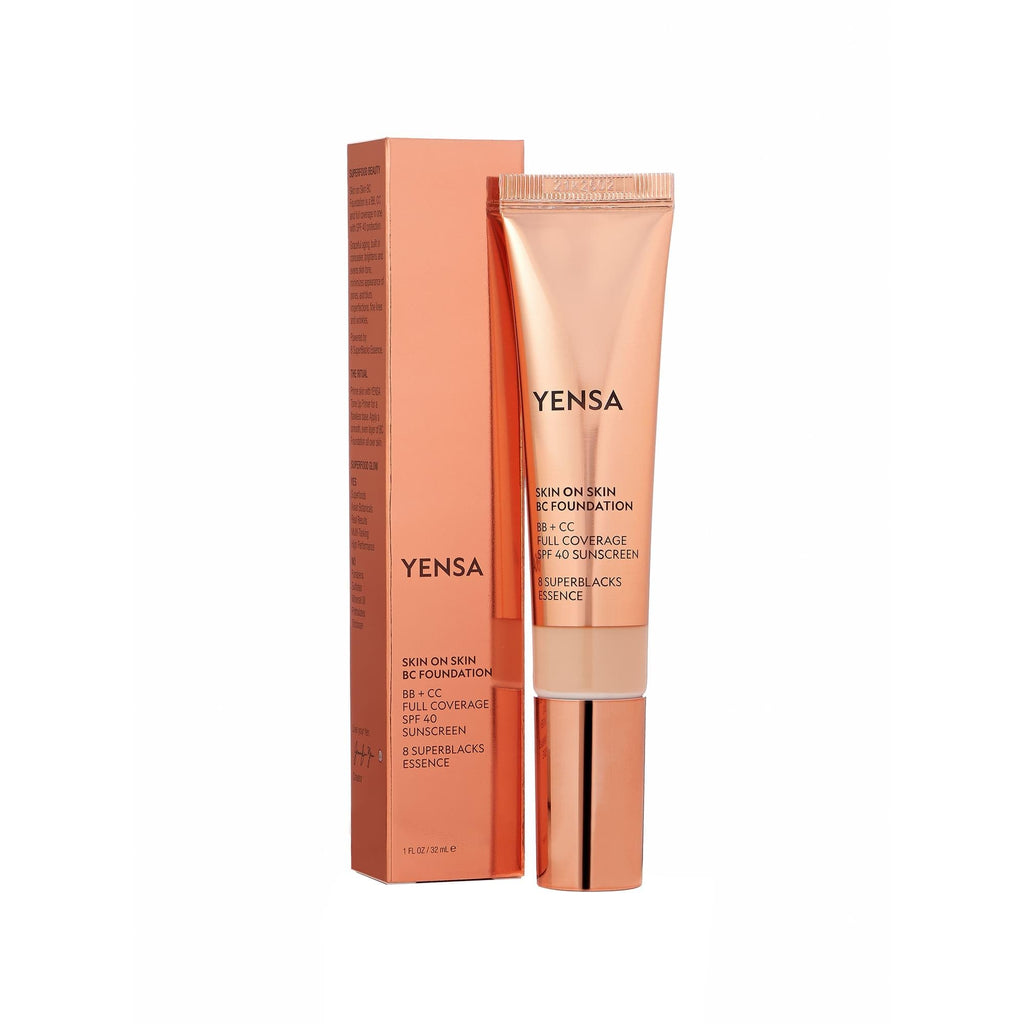 YENSA BC Foundation - Full Coverage Foundation, CC & BB Cream In One with SPF 40 - Enriched With Hyaluronic Acid & Peptides to Hydrate & Firm Skin - Korean Skin Care Makeup - Tan Neutral (1 oz)