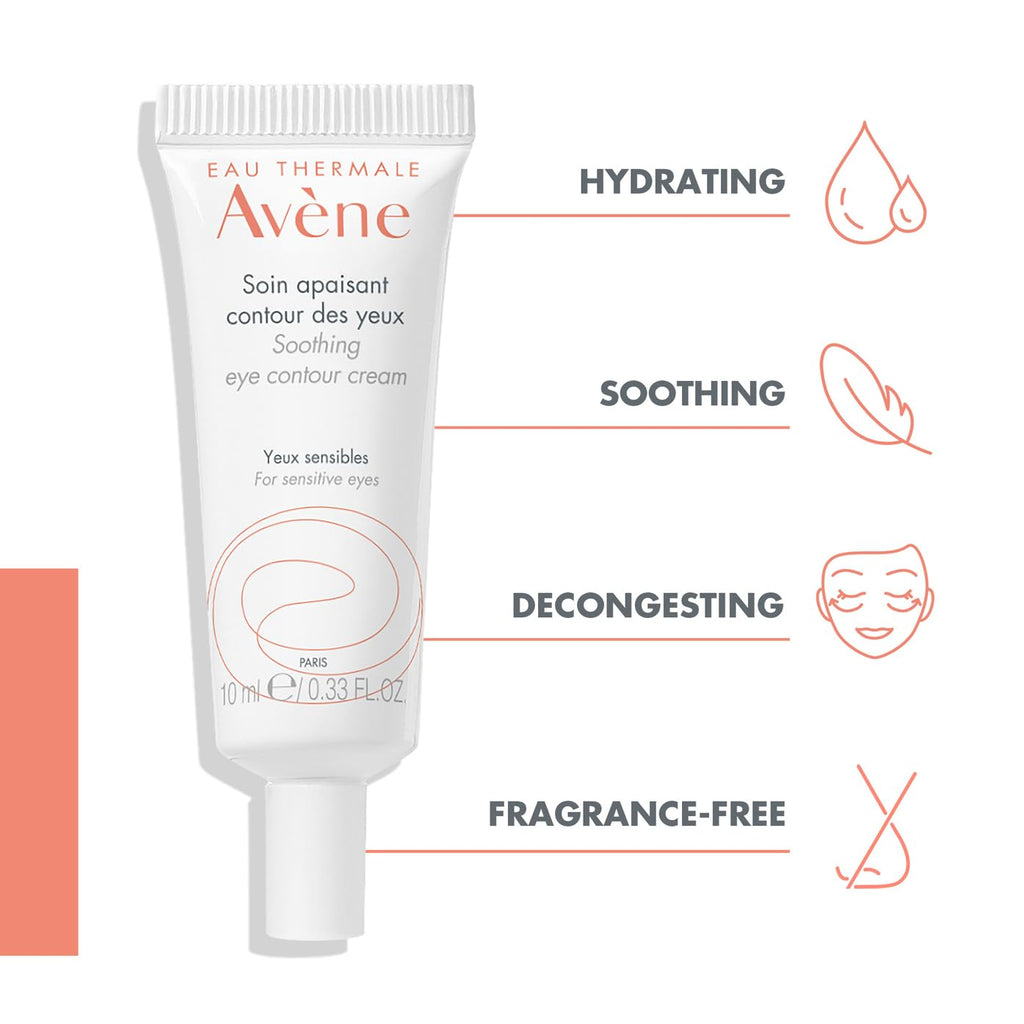 AVENE Essential - Soothing Eye Contour Cream - Ultra-Hydrating & Depuffing - With Avène Thermal Spring Water - Reduces Sensations of Tightness - Fragrance-Free - Sensitive Eyes - 10 ml