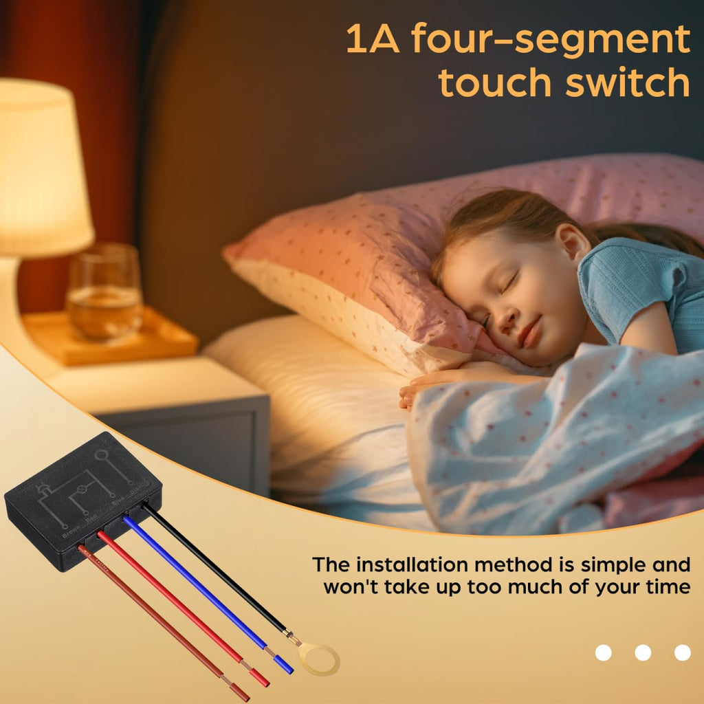 UKCOCO 2 PCS 3-Way Touch Sensor Dimmer Switch: Led 3 Way for Touch Lamp ON/Off Switch Control Module with 3 Levels Dimming for Repairing Switches Lamp Repair Kit