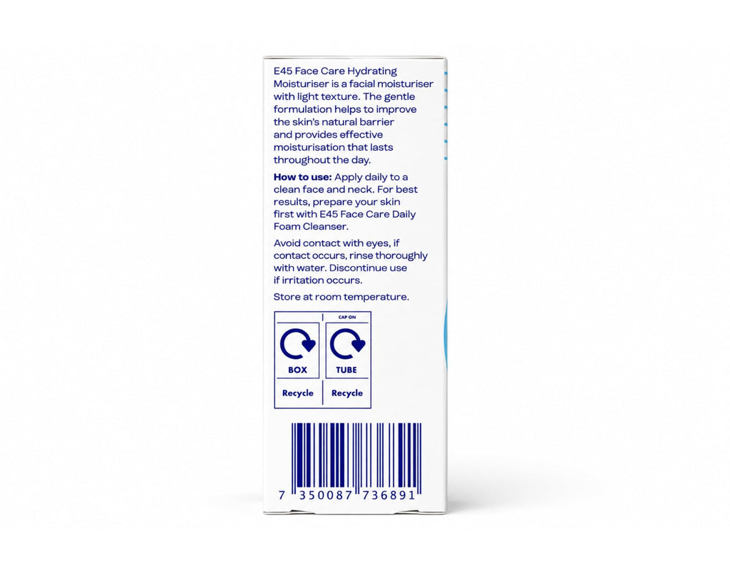 – Face Cream for Long-Lasting Moisturisation – E45 Cream for Dry and Sensitive Skin – Dermatitis and Eczema Cream – Fast-Absorbing and Non-Greasy Formula - Dermatologically Tested