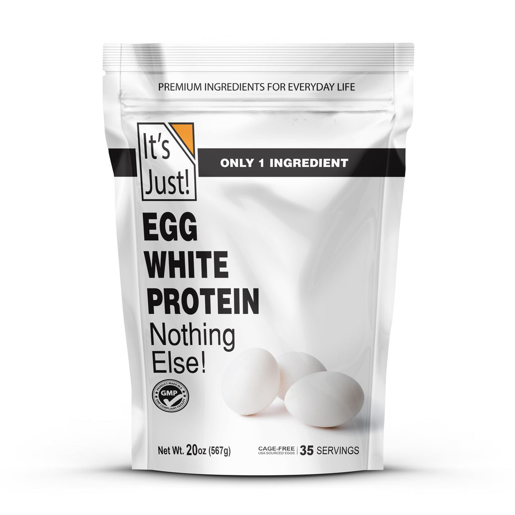 It's Just! - Egg White Protein Powder, Dried Egg Whites Protein, Meringue Ingredient, Non-GMO, USA Farms (Unflavored, 20oz)