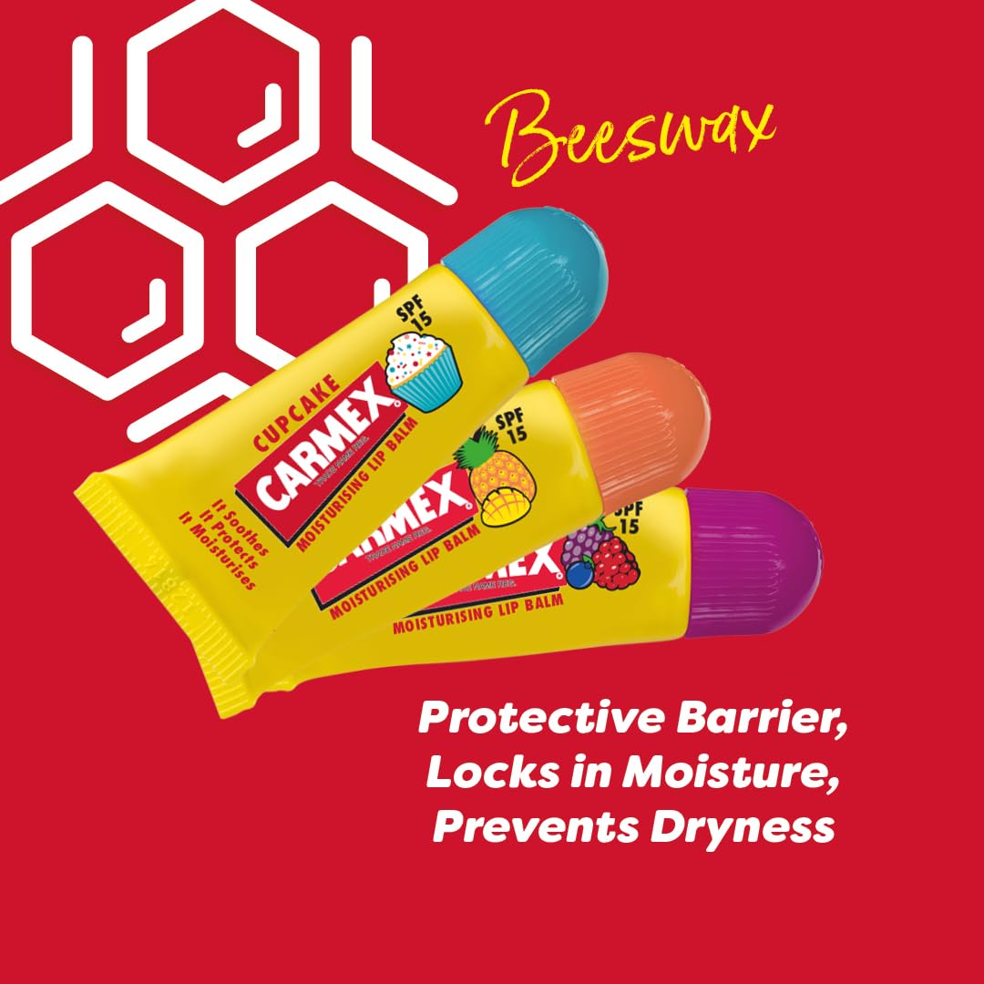 Carmex Minis Scented Lip Balms (Pack of 3 x 5 g each) – Soft, Protected Lips with SPF 15