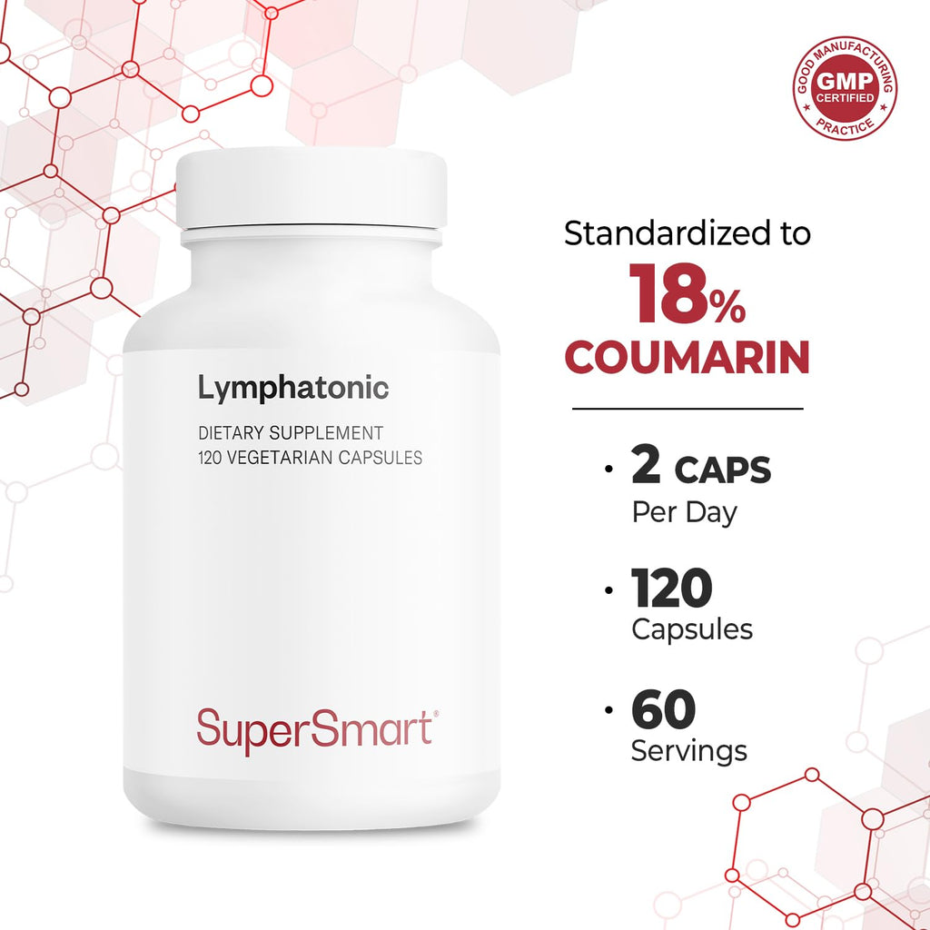 Supersmart - Lymphatonic 40mg per Day - Lymphatic Drainage Supplement - Melilotus Officinalis | Non-GMO & Gluten Free - 120 Vegetarian Capsules