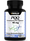 X Gold Health PQQ 40mg Supplement – Mitochondrial Energy Booster & Cellular Energy Support – Pyrroloquinoline Quinone – Brain & Focus Support – Non-GMO, Gluten-Free – 180 Veg Capsules
