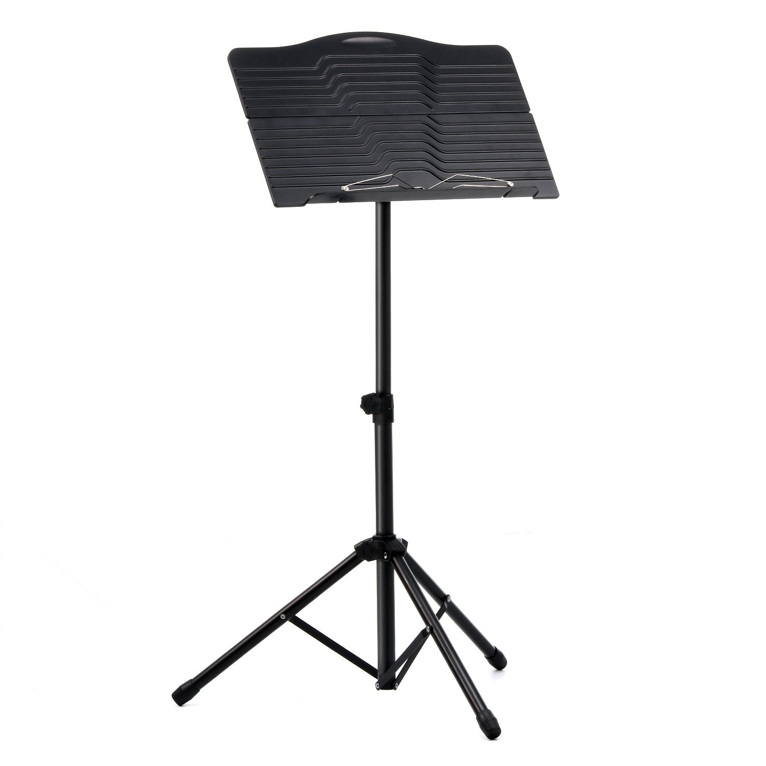 Donner Sheet Music Stand with Light Foldable Travel Metal Stand Adjustable DMS-1 with Carrying Bag, and Clip Holder, Portable Projector Stand, Laptop Stand, Music Folder