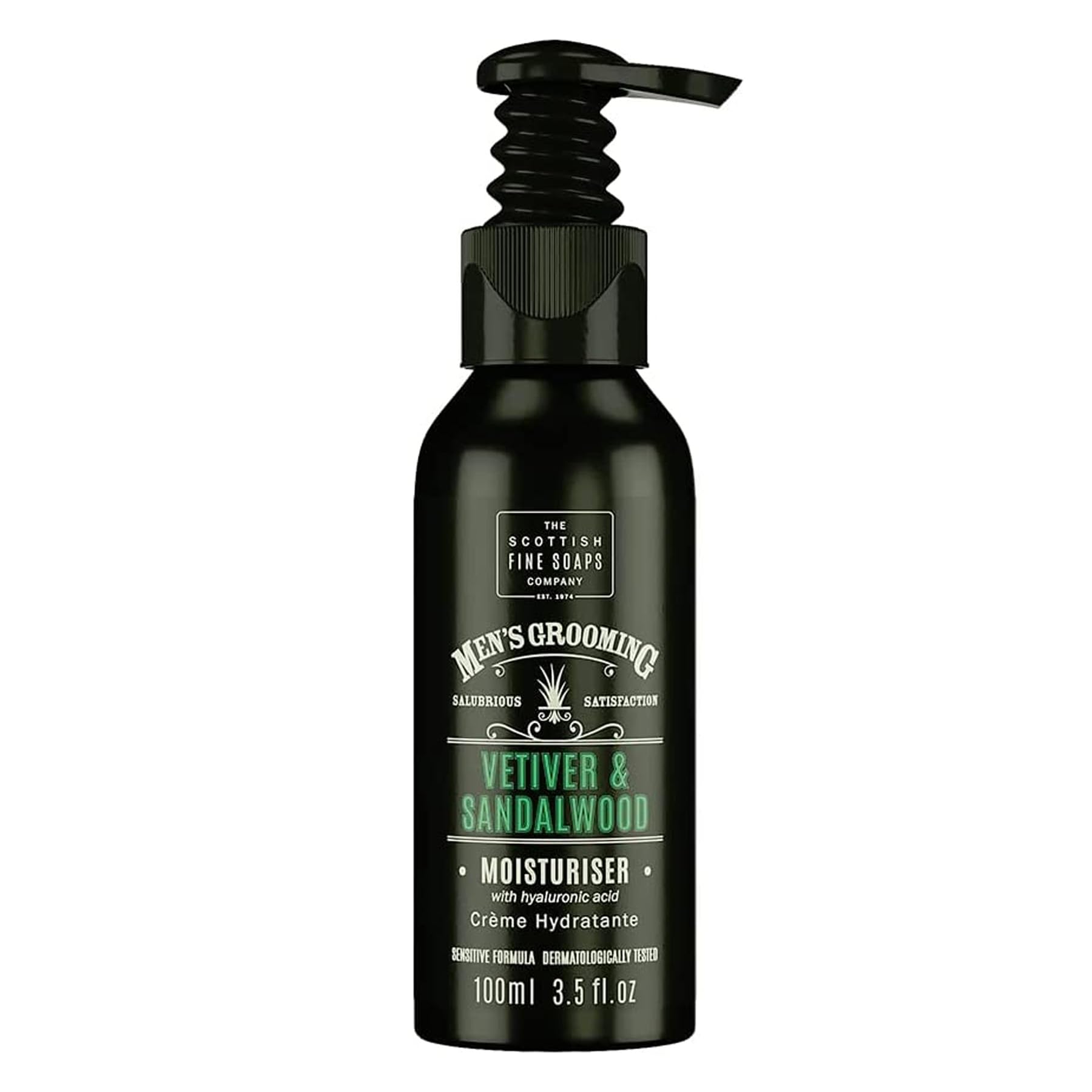 Scottish Fine Soaps Vetiver & Sandalwood Moisturiser 100ml Pump