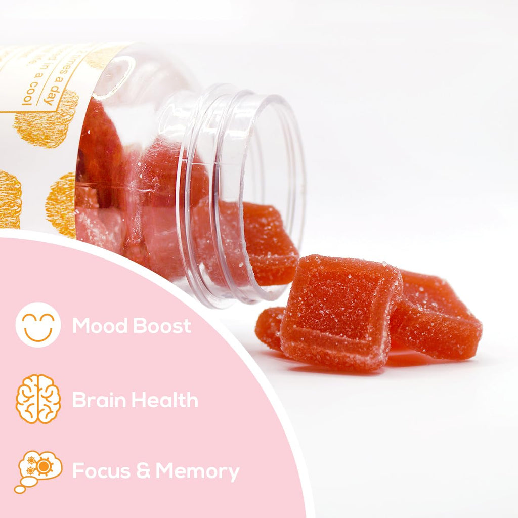 Safer Products Lion’s Mane Mushroom Gummies - May Support Focus, Memory, and Mood - Lemon Berry Flavor - Vegan, Non-GMO, Gluten-Free, Gelatin Free - 120 Count