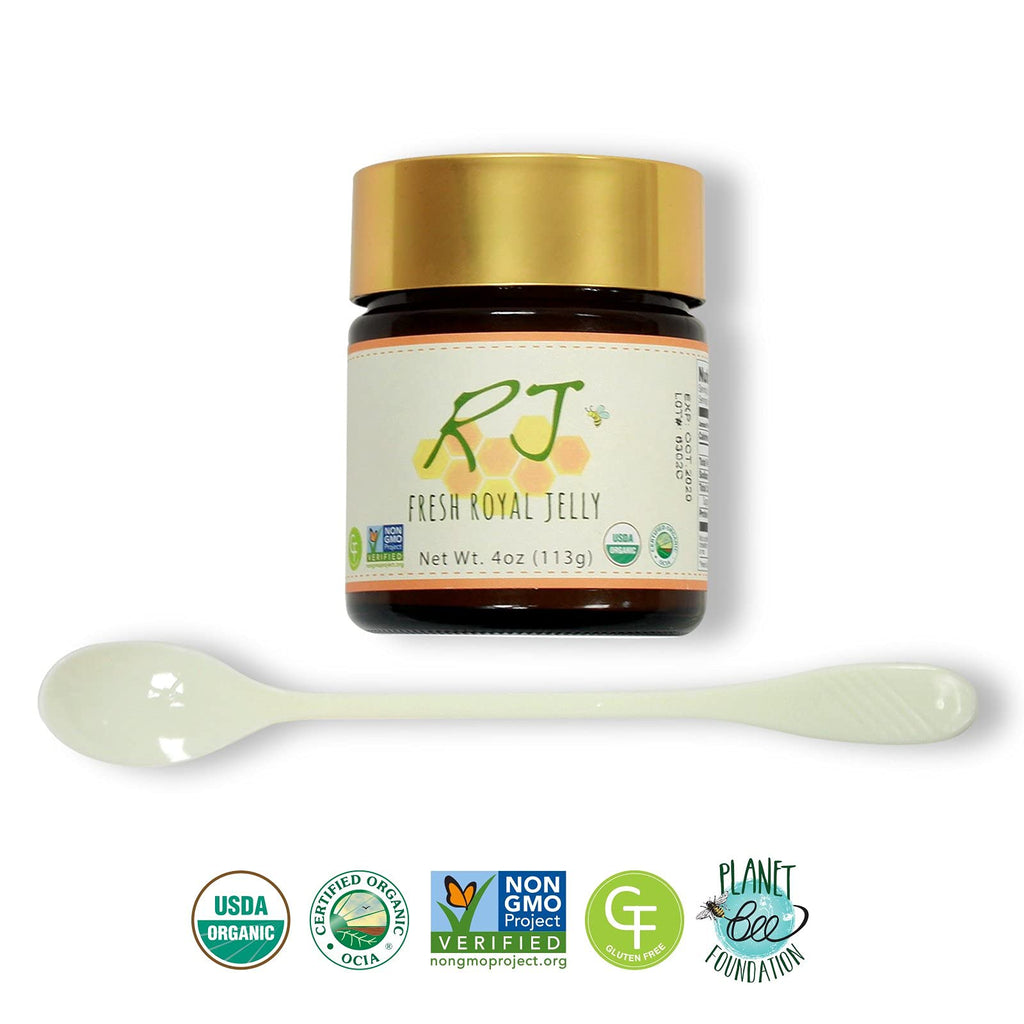 Greenbow Organic Fresh Royal Jelly - 100% USDA Certified Organic, Non-GMO, Halal, Certified GMP, Pure, Gluten Free - One of The Most Nutrition Packed - (113g)