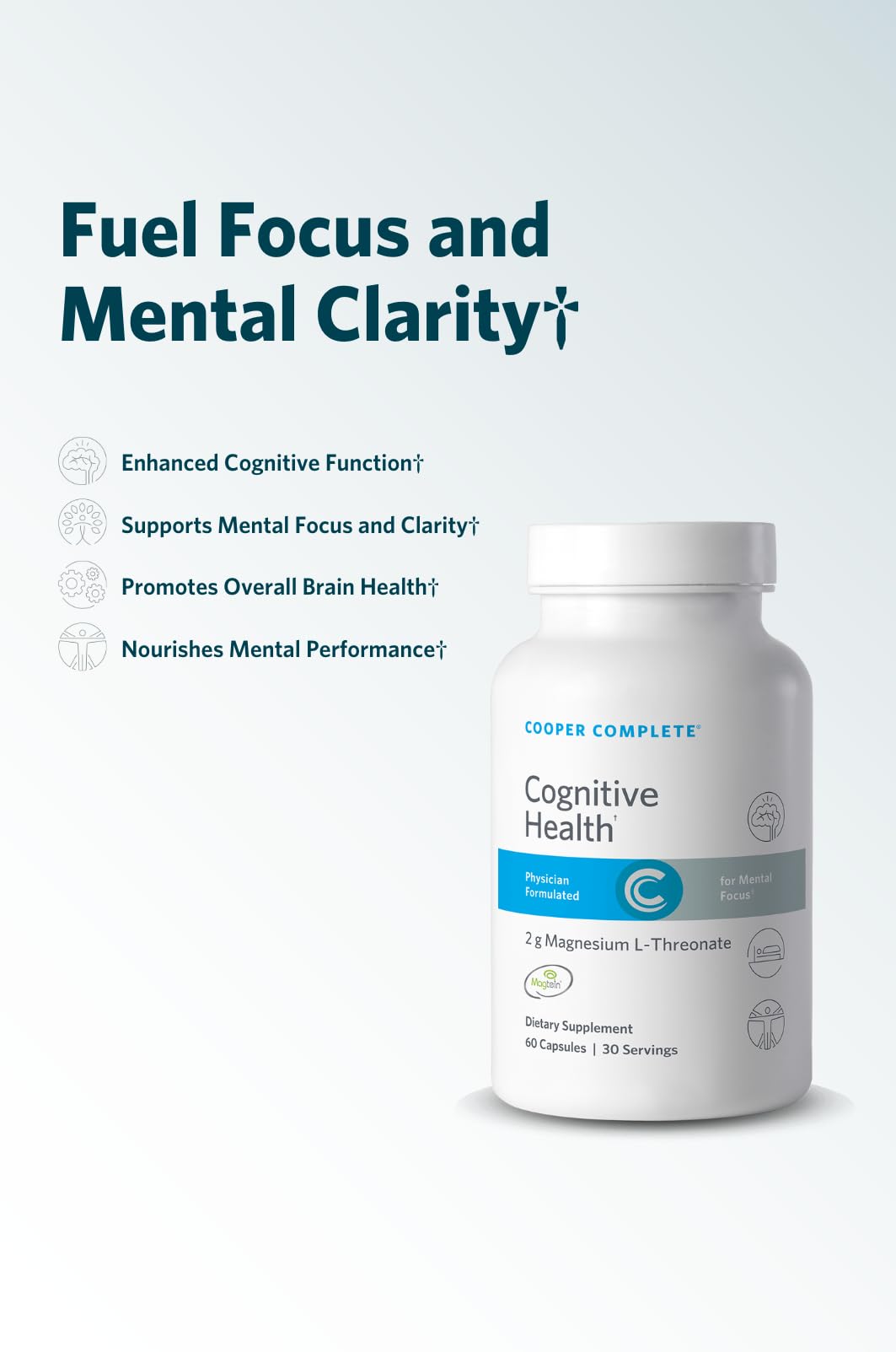 Cooper Complete Magnesium L-Threonate (Magtein®) Brain Support 2g,60 Caps