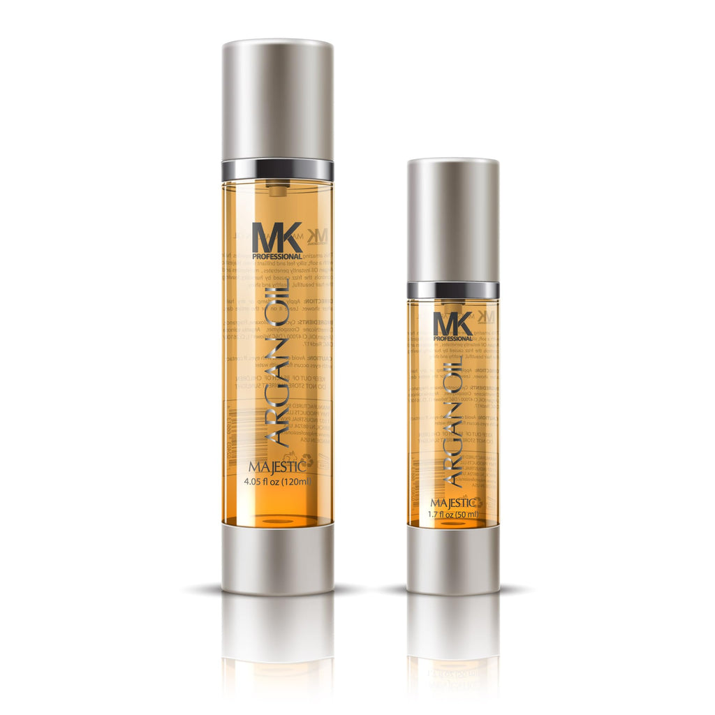 MK Professional Argan Oil for Hair, 4 fl oz (120ml) Pure & Natural Morocco Argan Oil by Majestic Keratin for Dry Damaged Hair, Scalp, Paraben Free - MADE IN USA