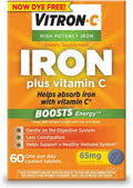 Vitron-C Iron Supplement Plus Vitamin C Coated Tablets 60 ct (5 Pack)