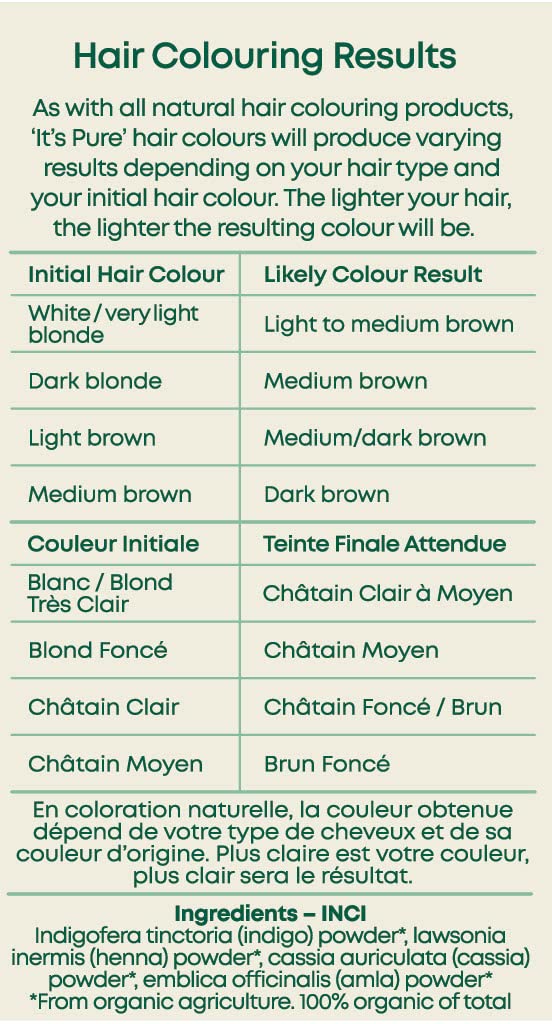 Organic Hair Dye - It's Pure Organics Herbal Hair Colour Dark Brown