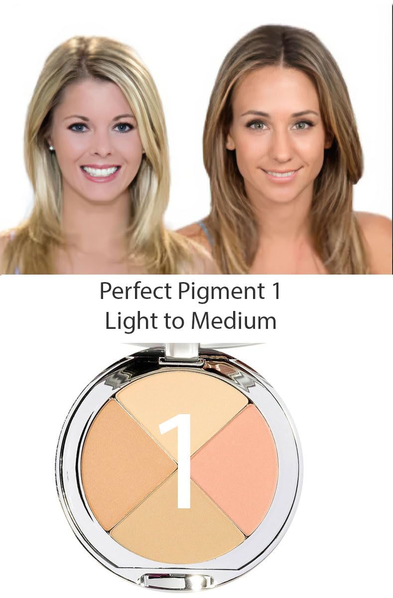 Christina Cosmetics Perfect Pigment 1 Compact – The One Minute Miracle Makeup | 8-in-1 Mineral Foundation, Concealer, Color Corrector, Eyeshadow, Blush, Bronzer, Highlighter & Contour.