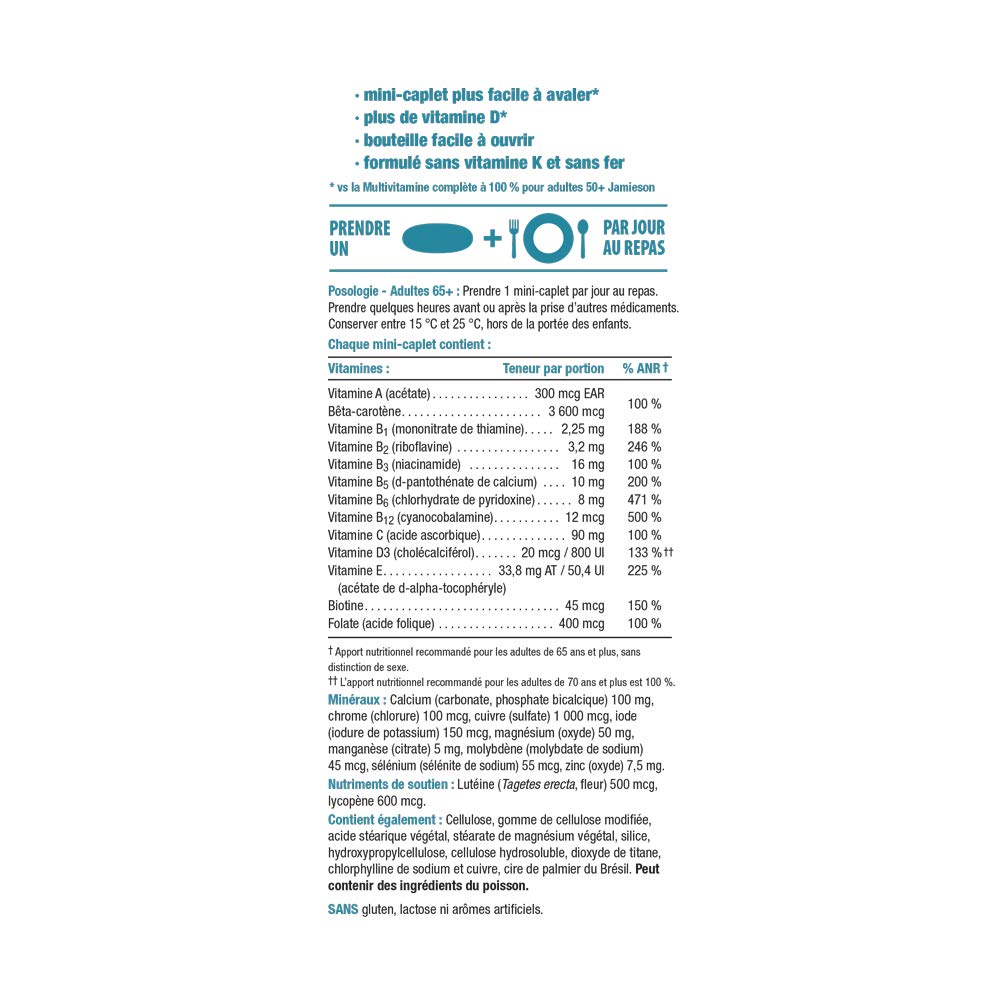 Jamieson Platinum Adult 65+ Multivitamin Mini Caplets, 90 Mini Caplets