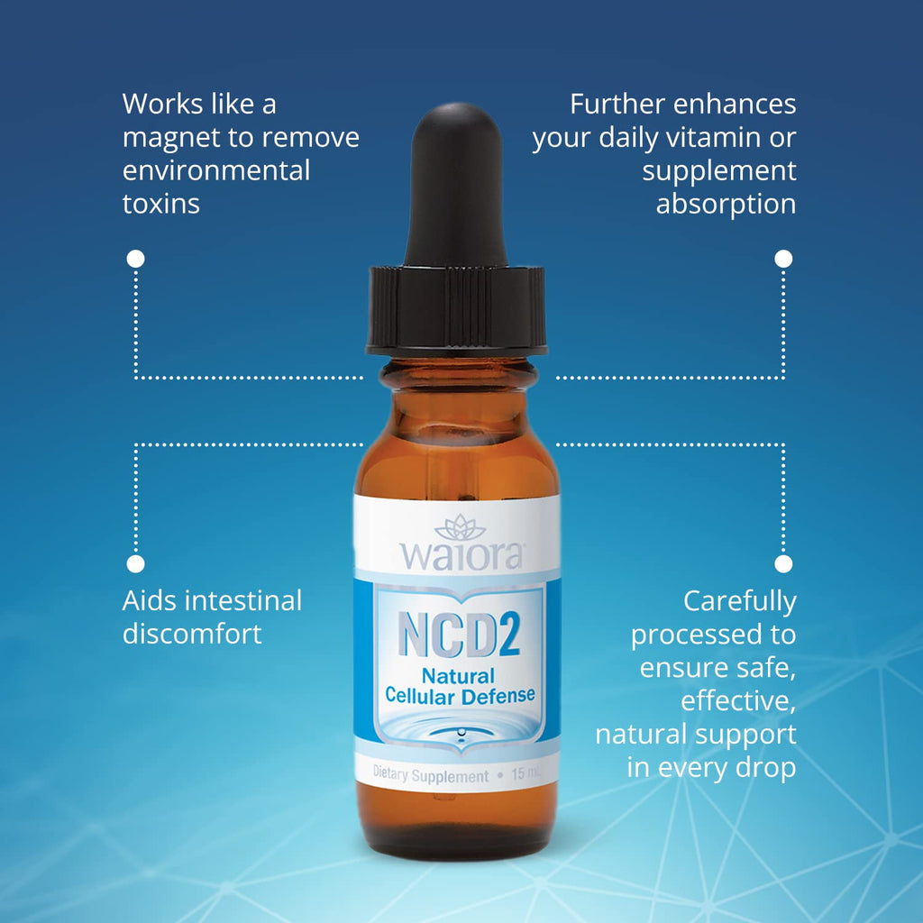 Waiora NCD2 Liquid Mineral Supplement, Advanced Cellular Support Formula, Daily Digestive & Detox, Immune, pH Balance, Cleansing; Easy-to-Use Drops (Three .5 oz Bottles, 270 serv)