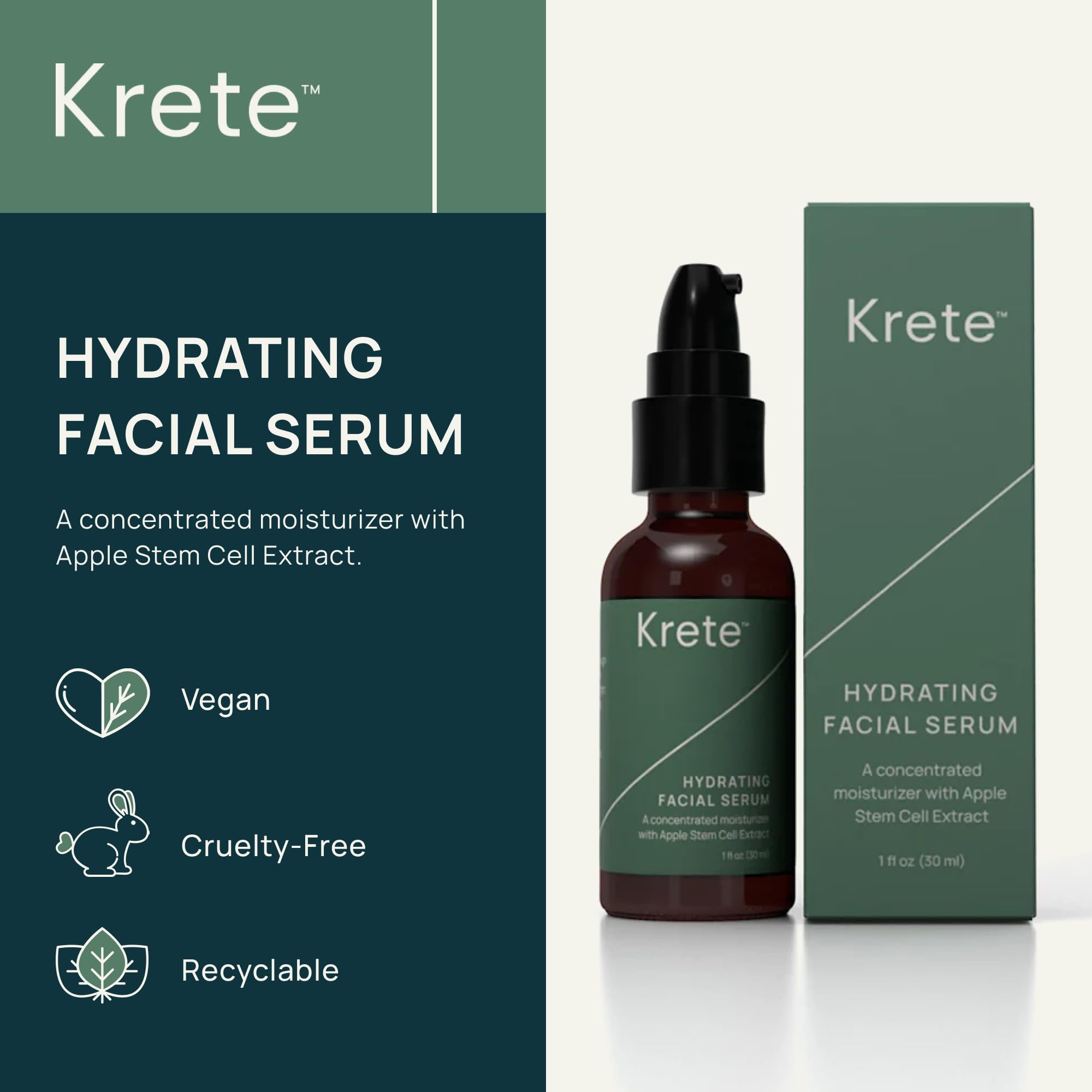 krete One-Two Punch with Probiotic Facial Cleanser & Facial Serum for Men – Moisturize, Hydrate, and Protect Your Skin in 30 Seconds