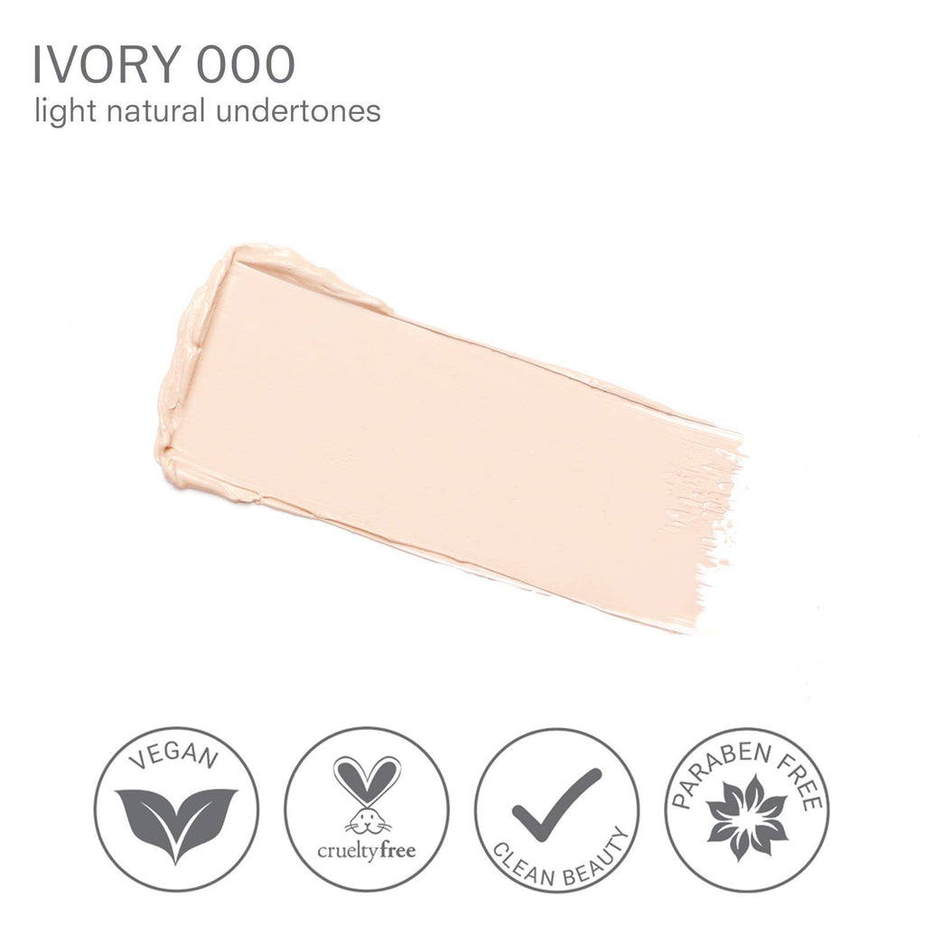 True + Luscious Camera Stick Foundation | Full Coverage Cream for Flawless Airbrushed Skin | Hydrating Non-Comedogenic Formula | Vegan Paraben-Free Cruelty-Free 0.49 oz | Shade 0: Ivory